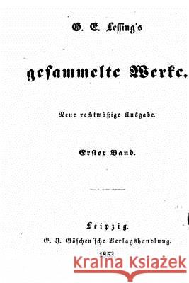 Gesammelte Werke Gotthold Ephraim Lessing 9781534841987 Createspace Independent Publishing Platform