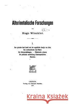 Altorientalische Forschungen Hugo Winckler 9781534965911