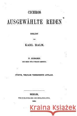 Ausgewählte Reden Halm, Karl 9781535180528