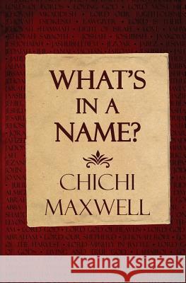What's in a name: Understanding Name Chichi Maxwell 9781535396899 Createspace Independent Publishing Platform