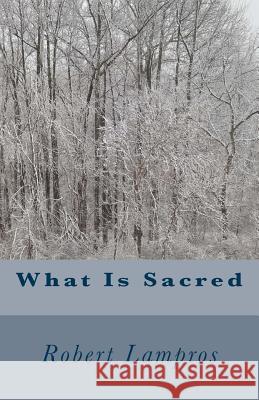 What Is Sacred Robert Lampros 9781535422192 Createspace Independent Publishing Platform