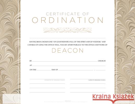 Deacon Ordination Flat Certificate (Pkg 6) Broadman Church Supplies Staff 9781535999304