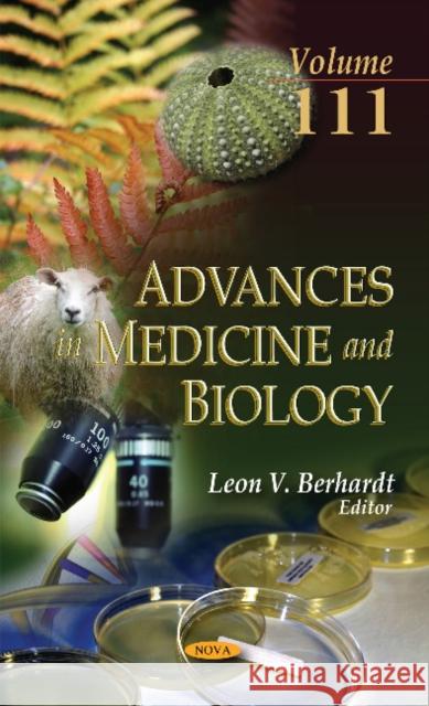 Advances in Medicine & Biology: Volume 111 Leon V Berhardt 9781536105131 Nova Science Publishers Inc