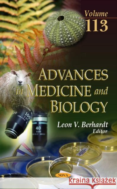 Advances in Medicine & Biology: Volume 113 Leon V Berhardt 9781536106695 Nova Science Publishers Inc