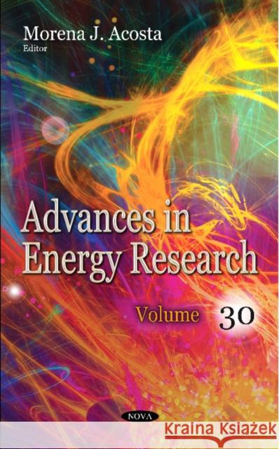 Advances in Energy Research: Volume 30 Morena J. Acosta 9781536142143 Nova Science Publishers Inc