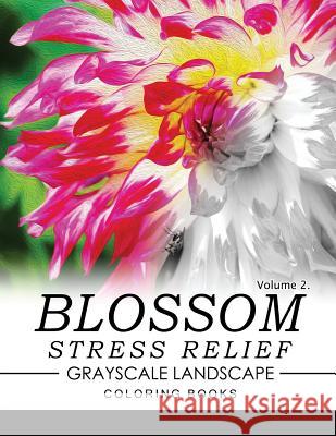 Blossom Stress Relief GRAYSCALE Landscape Coloring Books Volume 2 Keith D. Simons 9781537233444 Createspace Independent Publishing Platform