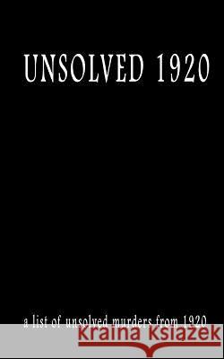 Unsolved 1920 MR Pat Finn 9781537720999 Createspace Independent Publishing Platform