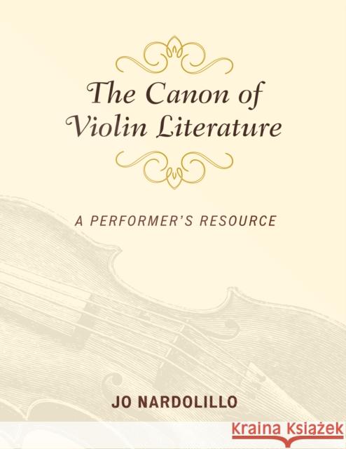 The Canon of Violin Literature: A Performer's Resource Jo Nardolillo 9781538114605 Rowman & Littlefield Publishers