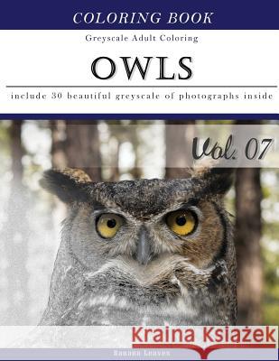 Owls World: Animal Gray Scale Photo Adult Coloring Book, Mind Relaxation Stress Relief Coloring Book Vol7: Series of coloring book Leaves, Banana 9781540865557 Createspace Independent Publishing Platform