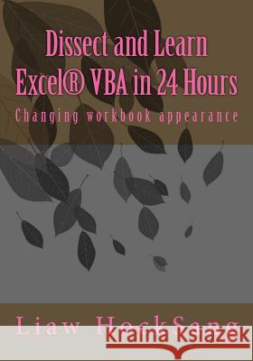 Dissect and Learn Excel(R) VBA in 24 Hours: Changing workbook appearance Hocksang, Liaw 9781542793230 Createspace Independent Publishing Platform