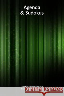 Calendrier / Agenda Perpétuel avec Sudokus Moyens et Difficiles - Couverture Lignes Vertes (15 x 23 cm): 56 semaines + 112 Sudokus (56 Sudokus Moyens Com, Livrespoursoi 9781543100174 Createspace Independent Publishing Platform