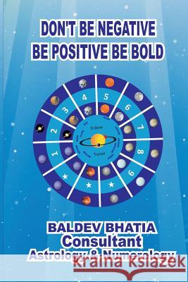 Don't Be Negative: Be Positive Be Bold MR Baldev Bhatia 9781543144185 Createspace Independent Publishing Platform