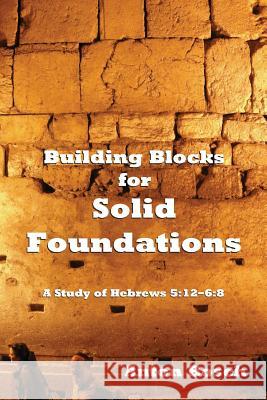 Building Blocks for Solid Foundations: A Study of Hebrews 5:12-6:8 Anton Bosch 9781544824383 Createspace Independent Publishing Platform