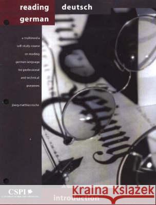 Reading German Introduction Joerg-Mathias Roche 9781551301778 Canadian Scholars Press