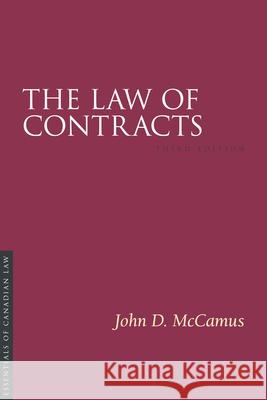 The Law of Contracts, 3/E John McCamus 9781552215531 Irwin Law