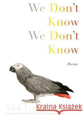 We Don't Know We Don't Know Nick Lantz 9781555975524 Graywolf Press