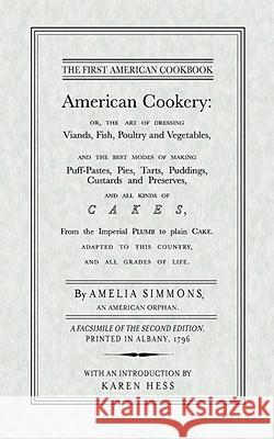 American Cookery Amelia Simmons 9781557094391 Applewood Books
