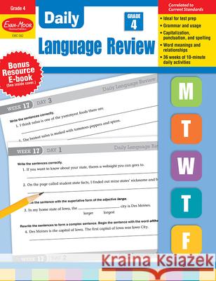 Daily Language Review, Grade 4 Teacher Edition Evan-Moor Corporation 9781557996589 Evan-Moor Educational Publishers