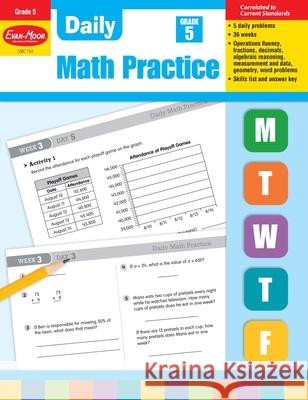 Daily Math Practice, Grade 5 Teacher Edition Evan-Moor Corporation 9781557997456 Evan-Moor Educational Publishers
