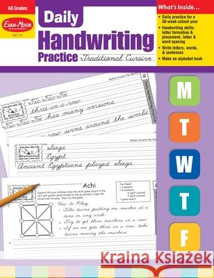 Daily Handwriting Practice: Traditional Cursive, Kindergarten - Grade 6 Teacher Edition Evan-Moor Corporation 9781557997548 Evan-Moor Educational Publishers