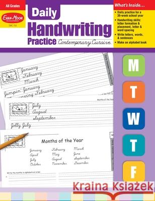 Daily Handwriting Practice: Contemporary Cursive, Kindergarten - Grade 6 Teacher Edition Evan-Moor Corporation 9781557997562 Evan-Moor Educational Publishers