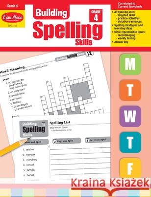 Building Spelling Skills, Grade 4 Teacher Edition Evan-Moor Corporation 9781557998422 Evan-Moor Educational Publishers