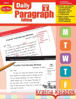 Daily Paragraph Editing, Grade 6 Teacher Edition Evan-Moor Corporation 9781557999603 Evan-Moor Educational Publishers