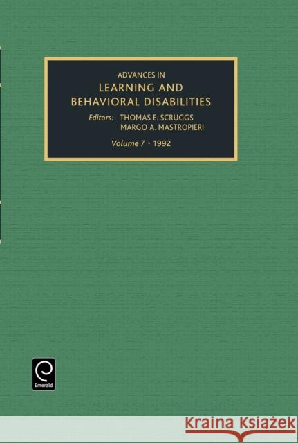 Advances in Learning and Behavioural Disabilities Kenneth D. Gadow 9781559381963 Emerald Publishing Limited