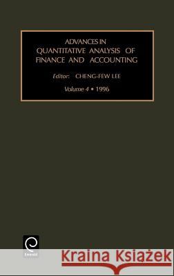 Advances in quantitative analysis of finance and accounting Dr. Cheng-Few Lee 9781559389884 Emerald Publishing Limited