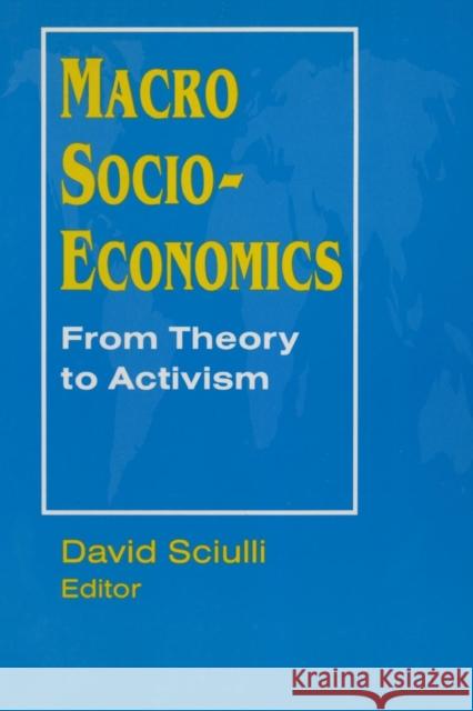 Macro Socio-Economics: From Theory to Activism: From Theory to Activism David Sciulli 9781563246517 M.E. Sharpe