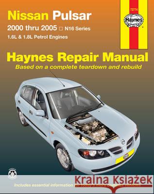 Nissan Pulsar Service & Repair Manual: 2000 to 2005  9781563927904 Haynes Manuals Inc