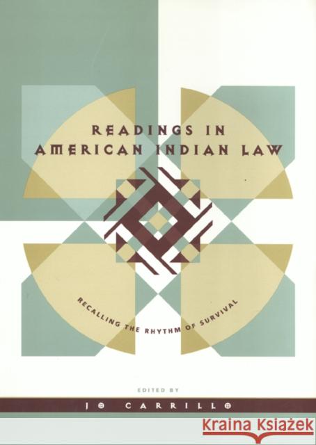 Readings in American Indian Law Jo Carrillo 9781566395816 Temple University Press