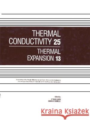 Thermal Conductivity 25/Thermal Expansion 13    9781566768061 Taylor & Francis