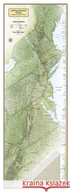 National Geographic Appalachian Trail Wall Map in Gift Box (18 X 48 In) National Geographic Maps 9781566957670 National Geographic Maps