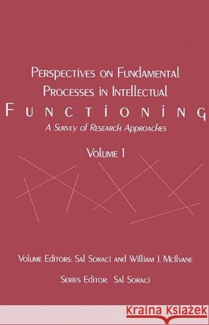 Perspectives on Fundamental Processes in Intellectual Functioning: A Survey of Research Approaches Soraci, Sal 9781567503593 Ablex Publishing Corporation
