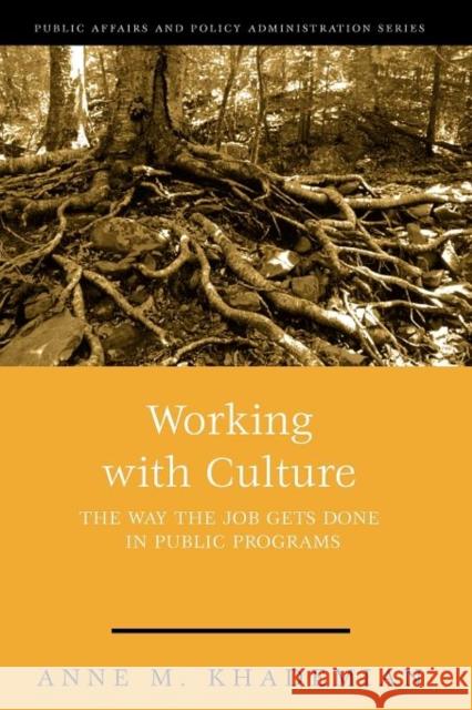 Working with Culture: The Way the Job Gets Done in Public Programs Khademian, Anne 9781568026879