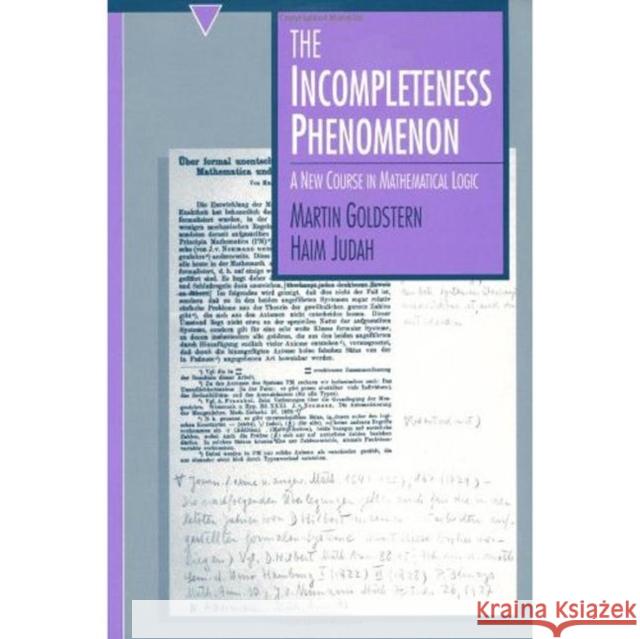 The Incompleteness Phenomenon Martin Goldstern Haim Judah Haim Judah 9781568810935 AK Peters