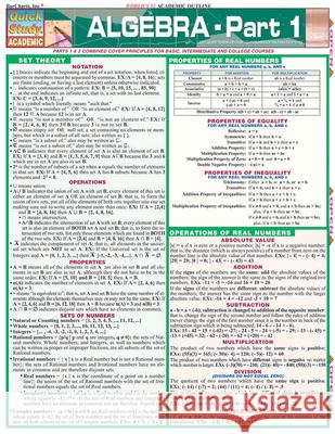 Algebra Part 1 S. Kizlik 9781572227354 Barcharts