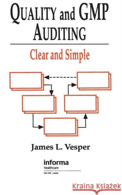 Quality and GMP Auditing: Clear and Simple Vesper, James L. 9781574910551 Informa Healthcare