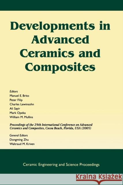 Developments in Advanced Ceramics and Composites: A Collection of Papers Presented at the 29th International Conference on Advanced Ceramics and Compo Brito, Manuel E. 9781574982619 John Wiley & Sons