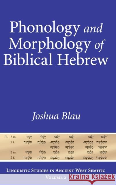 Phonology and Morphology of Biblical Hebrew Blau, Joshua 9781575061290