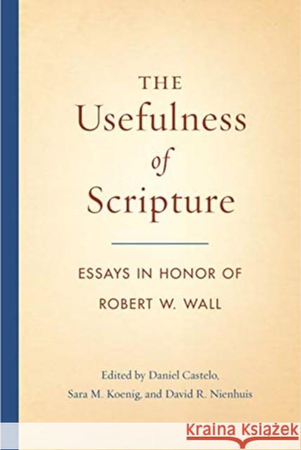 The Usefulness of Scripture: Essays in Honor of Robert W. Wall Daniel Castelo Sara M. Koenig David R. Nienhuis 9781575069609 Eisenbrauns