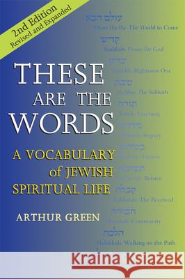 These Are the Words (2nd Edition): A Vocabulary of Jewish Spiritual Life Arthur Green 9781580234948