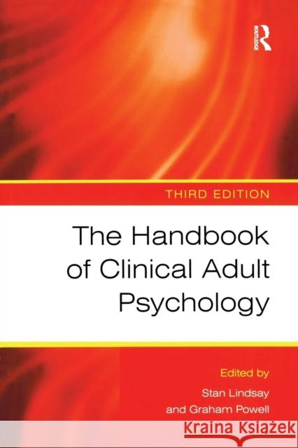 The Handbook of Clinical Adult Psychology Stan Lindsay 9781583918661