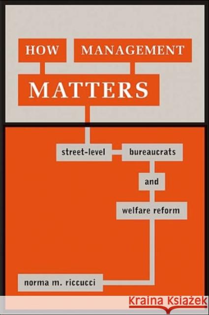 How Management Matters: Street-Level Bureaucrats and Welfare Reform Riccucci, Norma M. 9781589010413 Georgetown University Press