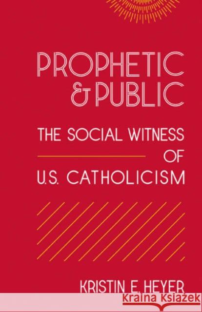 Prophetic and Public: The Social Witness of U.S. Catholicism Heyer, Kristin E. 9781589010826 Georgetown University Press