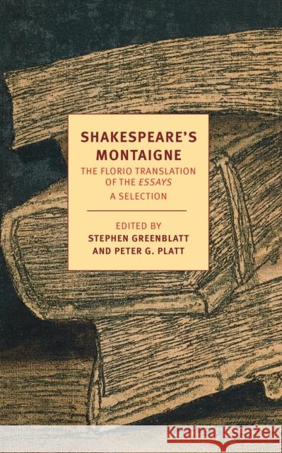 Shakespeare's Montaigne Michel De Montaigne 9781590177228 The New York Review of Books, Inc