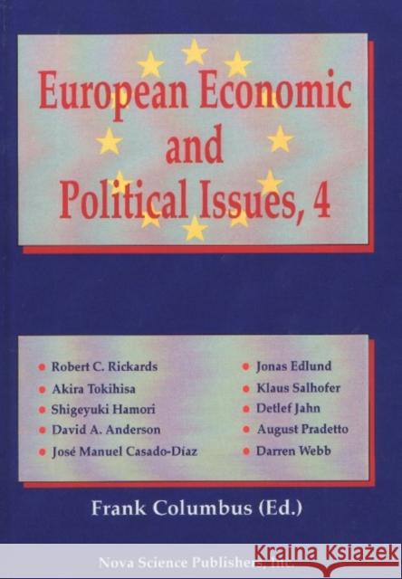 European Economic & Political Issues, Volume 4 Frank Columbus 9781590331378 Nova Science Publishers Inc