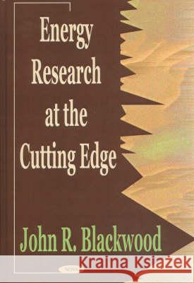 Energy Research At the Cutting Edge John R Blackwood 9781590334805 Nova Science Publishers Inc