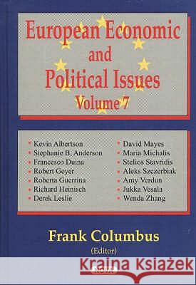 European Economic & Political Issues, Volume 7 Frank Columbus 9781590335819 Nova Science Publishers Inc